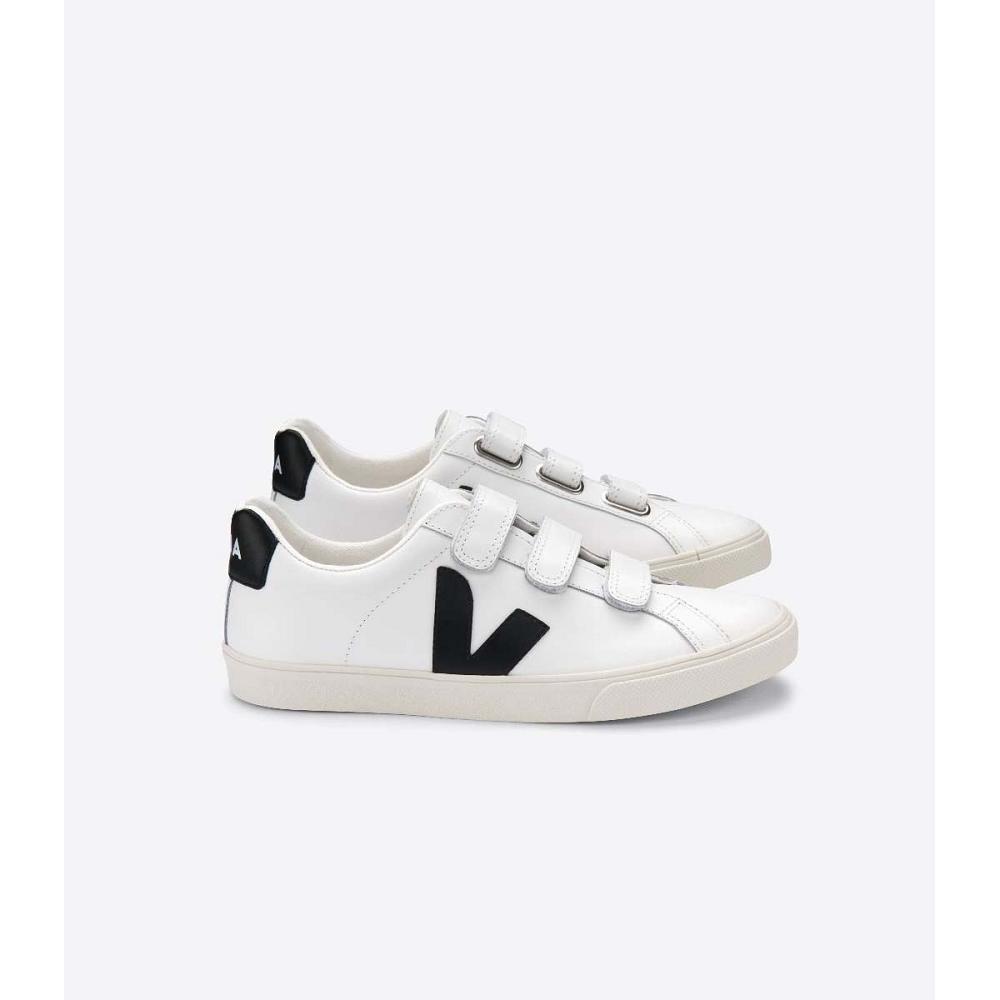 Veja 3-LOCK LEATHER Joggesko Herre White/Black | NO 300NWY